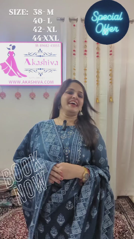 Blue Geometric 3-Piece Set