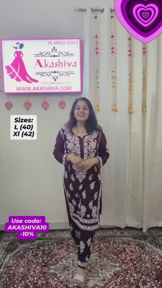 ๐ Royal Purple Lakhnavi Cord Set | 3D Elegance ๐